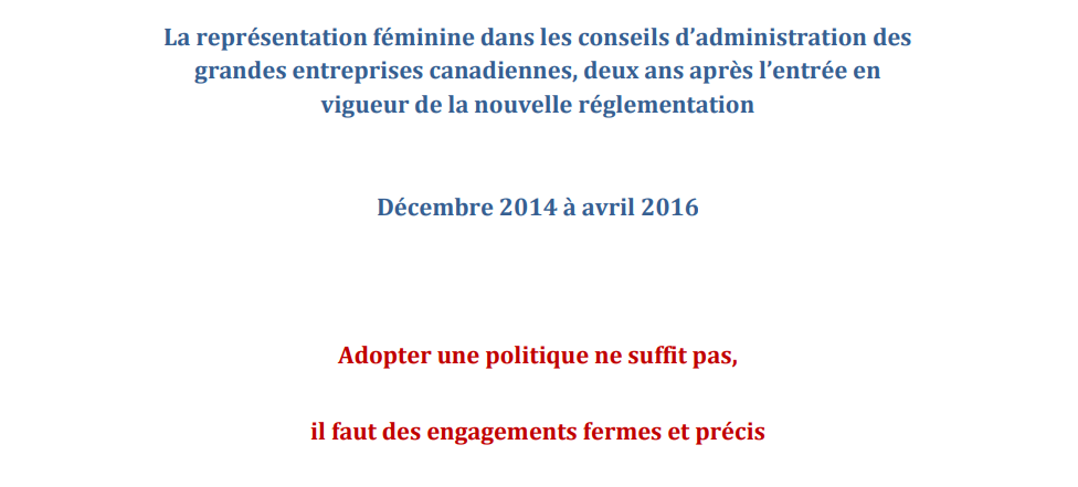 La représentation féminine