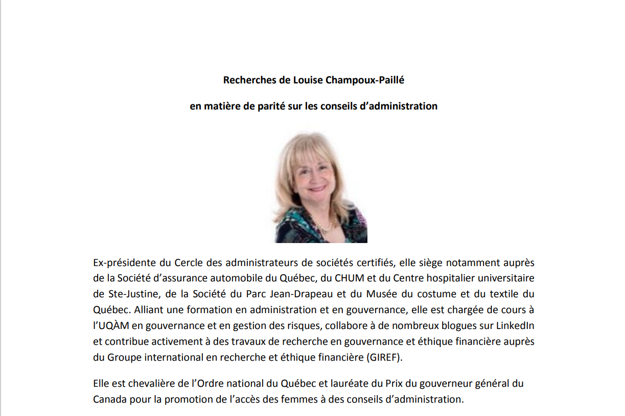 Parité sur les conseils d’administration