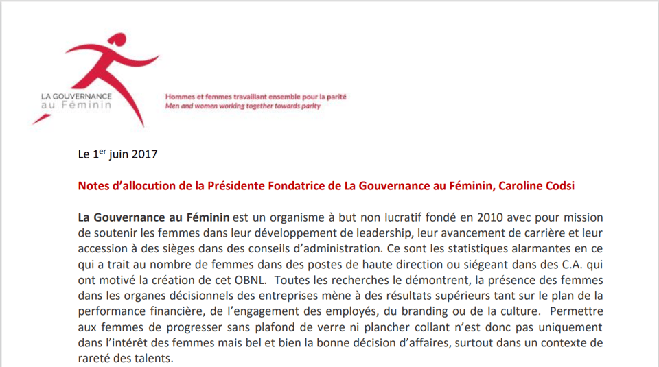 Notes d’allocution 