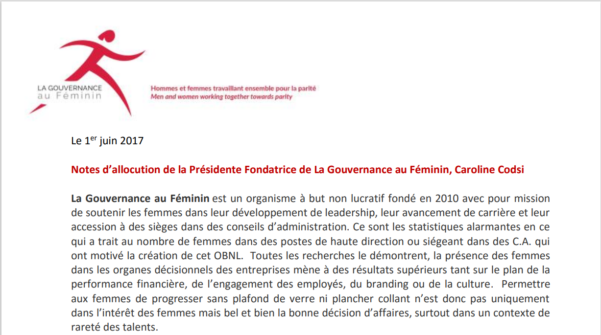 Notes d’allocution 