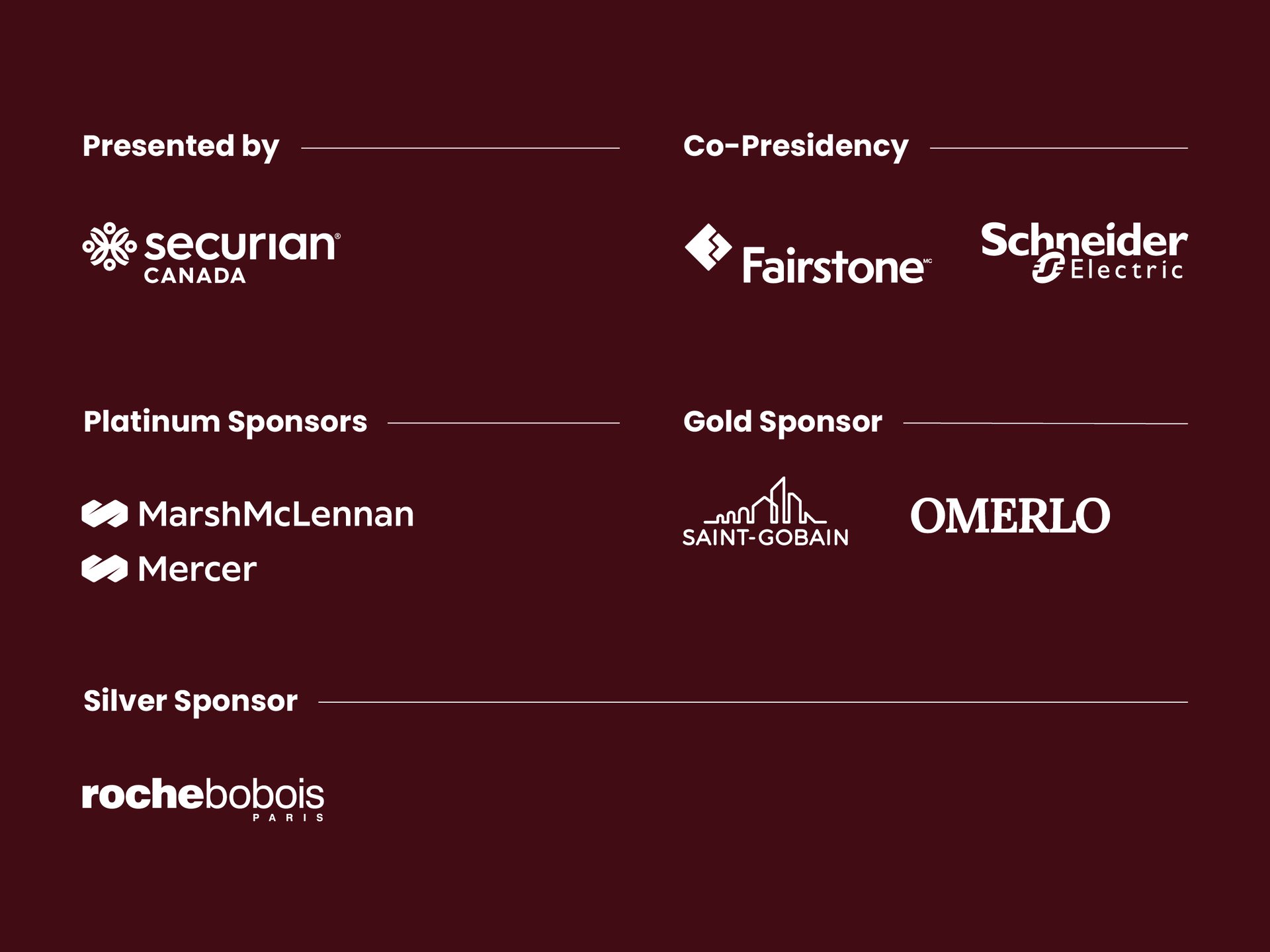 Thank you to our generous sponsors of the Toronto Gala!