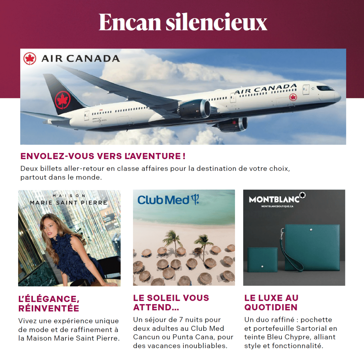 Our silent auction is now open for the Montreal Gala!