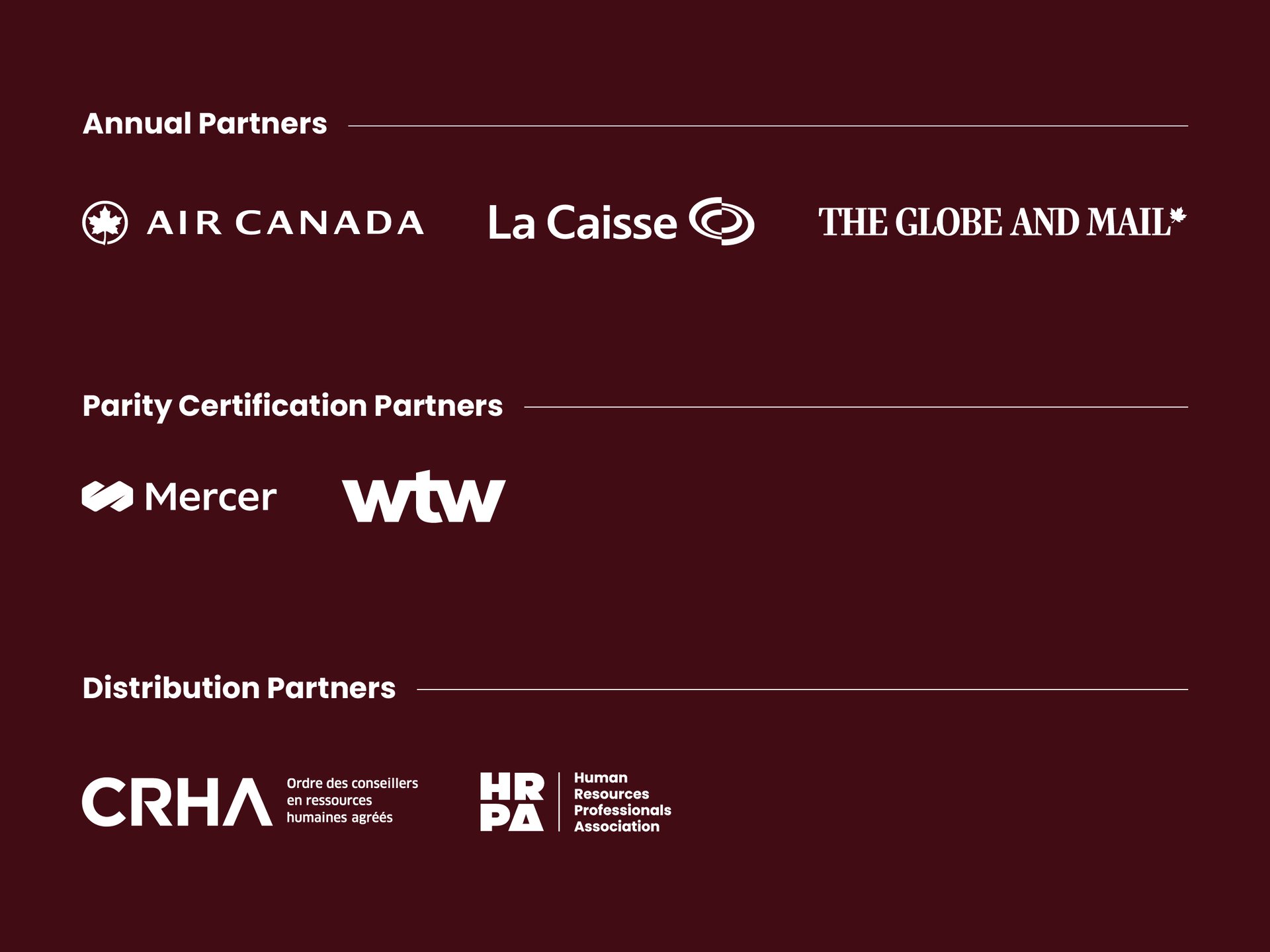 Thank you to our valued partners of the Toronto Gala!