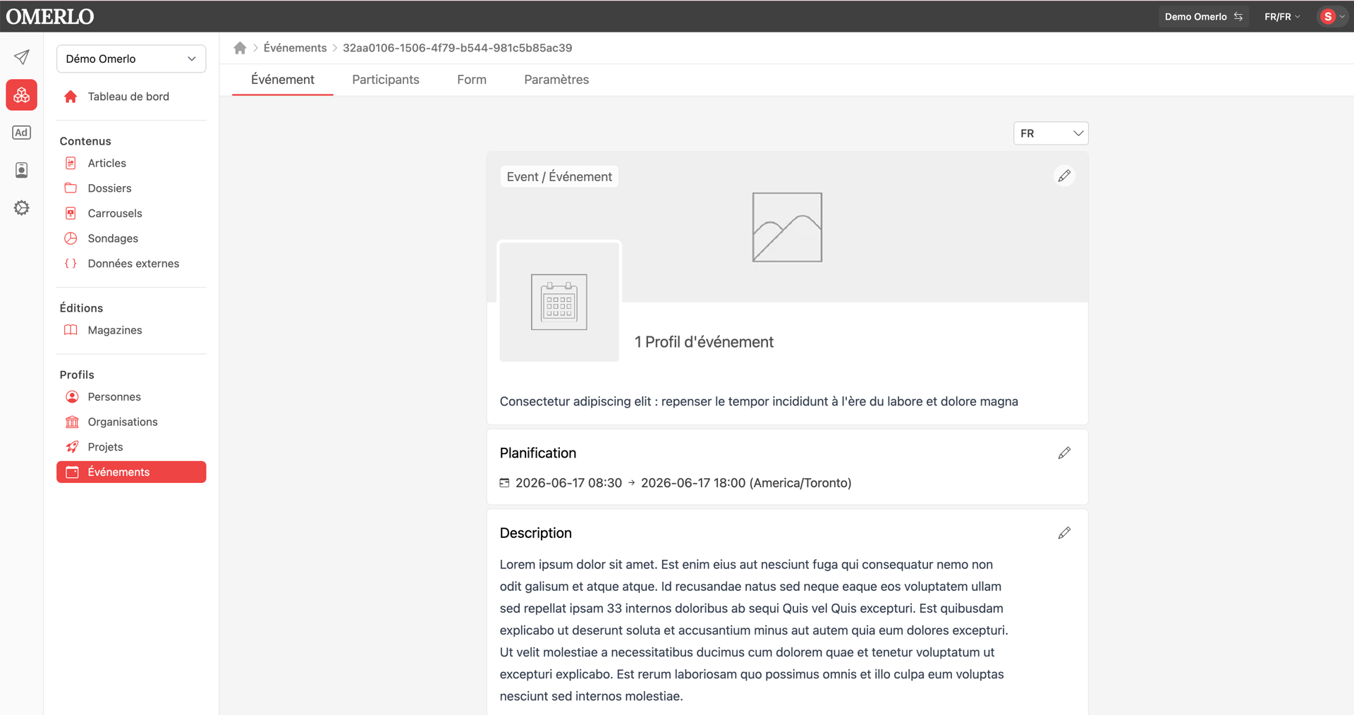 Creating an event V6