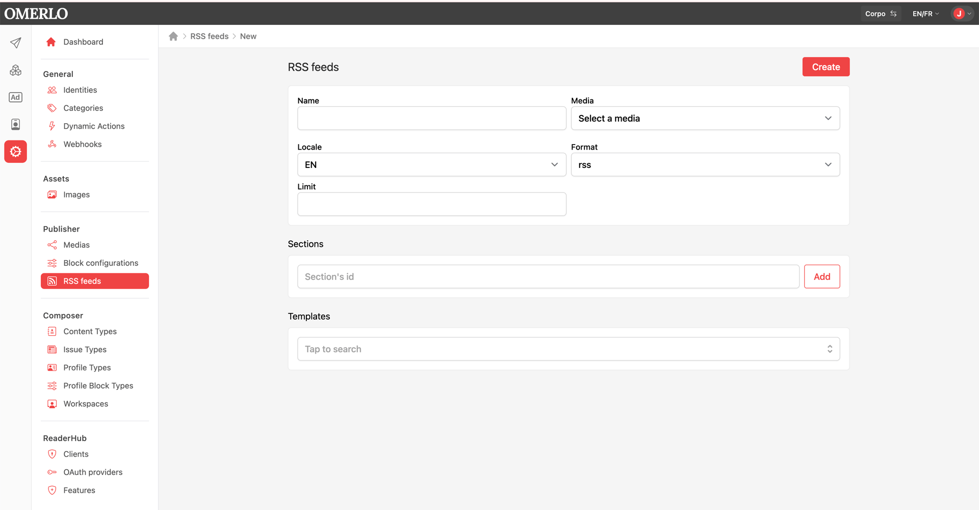 Configuring an RSS feed V6