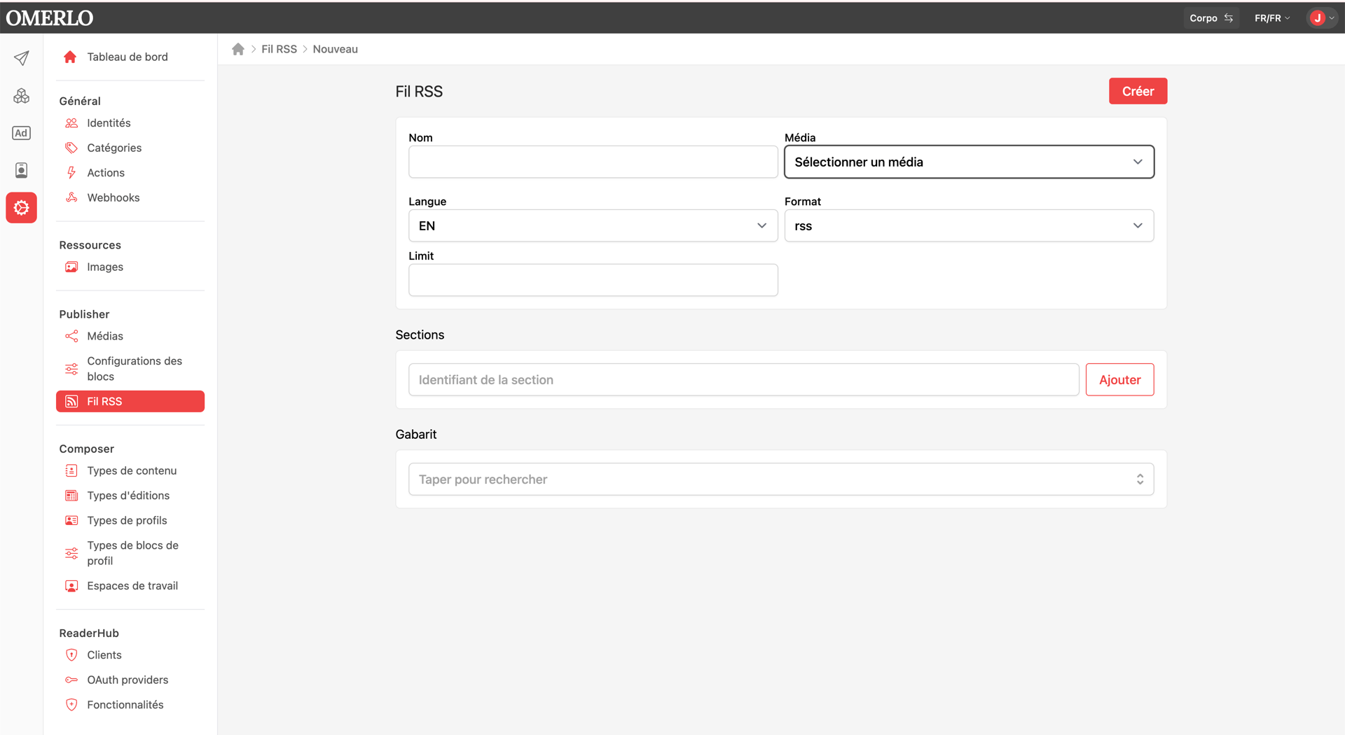 Configurer un fil RSS V6